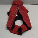 Four Leged Dog Winter Coat, Fullbody Warm Fleece Dog Jacket, Reflective Puppy Cold Weather Coats with Leash Hole & Drawstring, Back Zipper Water-Resistant Doggie Winter Clothes (X-Large, Dark Red)