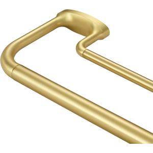 Double Curtain Rods, Wrap Around Curtain Rod for Windows, Internal Splicing 1'' Front and 5/8'' Back Adjustable Curtain Rod with Aluminum Finials and Brackets (Brass, 28-86")