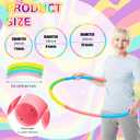 Syhood 12 Pcs Toy Color Hoop Plastic Detachable Adjustable Hoop Light Weight Exercise Fitness Equipment Toy Waist Ring for Adult Party, 3 Sizes(Green, Pink, Yellow, Blue)