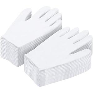 Cotton Gloves for Dry Hands, Paxcoo White Cotton Gloves for Cosmetic Moisturizing and Inspection