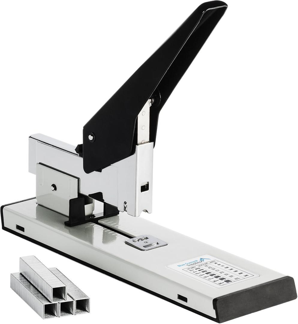 Blue Summit Supplies Heavy Duty Stapler, 200 Sheet Capacity, 2000 Staples Included, Tan