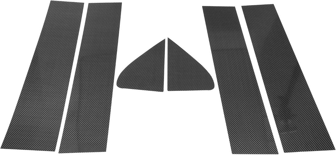 Door Pillar Window Trim for Chevy Silverado 2019-2024 Carbon Fiber Pattern Black Front Rear Left Right Anti Scratch Sticker Pillar Posts Door Outer Exterior Cover 6 Pcs