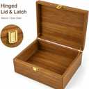 Wooden Keepsake Box with Hinged Lid - Large Acacia Wood Memory Box, Decorative Storage Box for Photos, Letters, Jewelry, Crafts, Wedding and Baby Keepsakes
