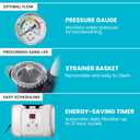 INTEX 2,800 GPH Krystal Clear Sand Filter Pump for Above Ground Pools, Swimming Pool Pump with Automatic Timer - Improved Circulation, Filtration, & Clarity