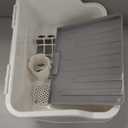 Acshio Dish Drying Rack, Plastic Plate Cup Dryer Holder with Lid Removable Drainboard, Cutlery Utensil Dish Nursing Bottle Organizer for Tableware, Kitchen Cabinet