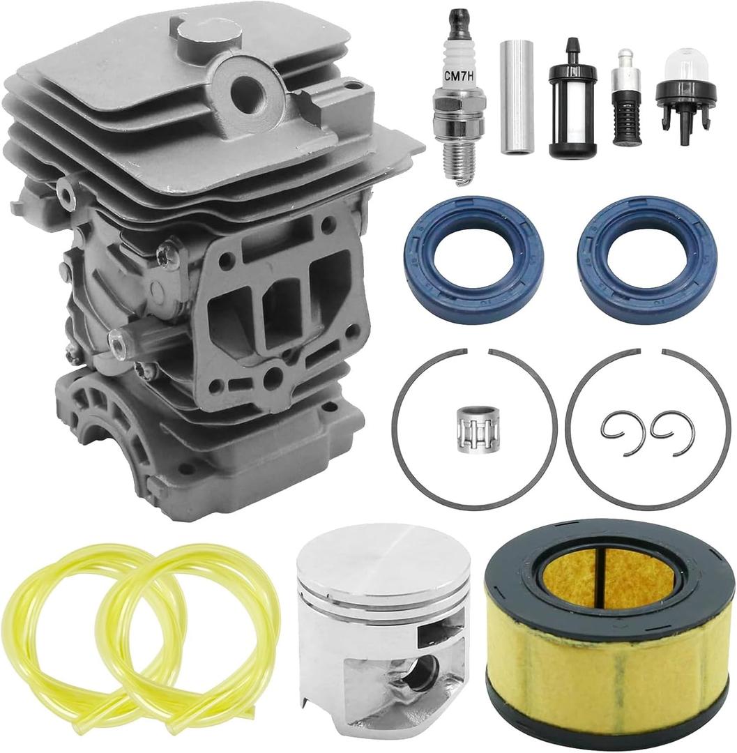 44mm Cylinder Piston Kit, Replacement Parts Compatible with Stihl MS251 MS 251 Chainsaw, Complete Assembly with Air Filter, Spark Plug, Fuel Line
