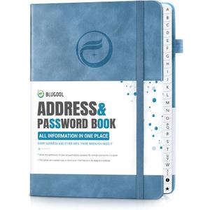 Address Book with Alphabetical Tabs, Large Hardcover Password Book, Address Organizer Keep Track of Phone Numbers, Special Days, Birthdays, Anniversaries and Notes(7x 10, Blue Grey)