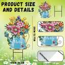RattanView Spring Yard Sign Outdoor Yard Decoration with Stakes 26'' Waterproof Flower Metal Garden Lawn Stake Sign Decoration for Patio Lawn Walkway Courtyard Party Decor