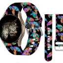 20mm Silicone Sport Bands Compatible with Galaxy Watch 6/ Watch 5/ Galaxy Watch 4 40mm 44mm/ Classic 42mm 46mm/ Watch 3 41mm, Active 2 Watch Bands, Cute Replacement Strap for Girl(Watercolor Sea turtle)