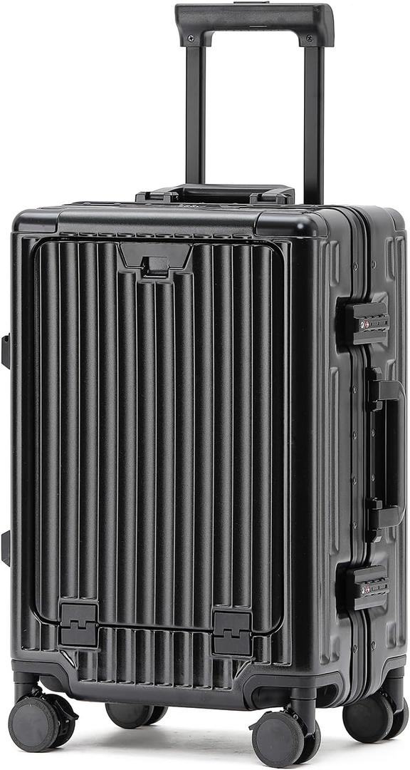 20" Aluminum Frame Carry-On with Front Pocket & USB Port