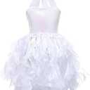 Suppromo Tutu Dress for Girls Sparkly Sequin Tulle Princess Birthday Party Prom Outfit Toddler Girls Sneaker Ball Gown Dress 10T