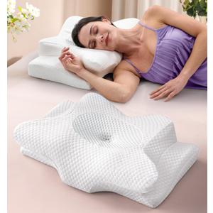 Dream Without Pain Cervical Neck Pillow for Sleeping, Ergonomic Side Sleeper Pillows for Adults, Cooling Orthopedic Pillow for Neck Relief Support, Memory Foam Pillows Back Stomach Sleepers