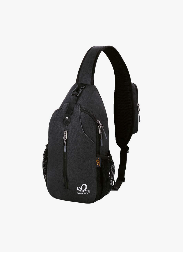 WATERFLY Crossbody Sling Backpack Sling Bag Travel Hiking Chest Bag Daypack