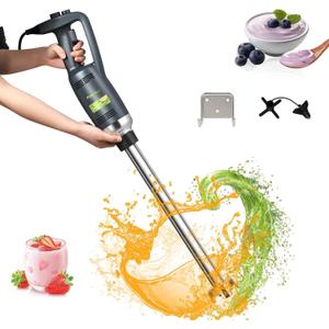 Commercial Immersion Blender Hand held Blenders Heavy Duty Variable Speed Mixer 4000-16000RPM with 20-Inch Removable Shaft 50-Gallon Capacity 500W Multifunction Pro Electric Stick Emulsifier