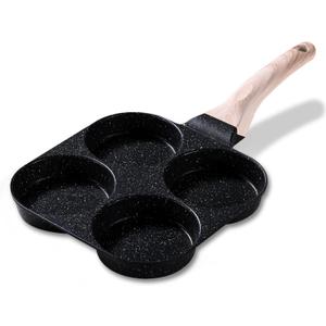 CAROTE Egg Pan Omelette Pan, 4-Cup Nonstick Granite Omelette Skillet - Pancake Pan and Healthy Egg Cooker Suitable for Gas Stove & Induction Cookware, Black