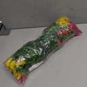 Lifewit Artificial Flowers for Outdoor Indoor, 12 Bundles Plastic Fake Flowers Daisy with Eucalyptus Leaves for Home Garden Decor, Porch, Window Box(Mix for Fuchsia Purple Yellow Red)