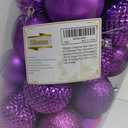 Sibosen Christmas Ball Ornaments, 34 Count Pre-Strung Xmas Balls, Shatterproof Barrel Packed Balls for Holiday Party Wreath Tabletop Tree Decorations, 3.15 Inch, Purple