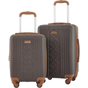 Wrangler 22" and 18" Heartland 2-Piece Carry-On Luggage Set, Chocolate