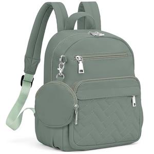 SYTRAH Mini Backpack for Women Small Backpack Purse, Anti Theft Backpack Waterproof Lightweight Puffer Back packs for Travel, Work with Coin Purse Green