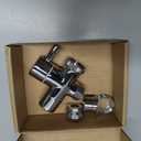 3 Way Shower Diverter - Solid Brass, Sink Valve Faucet Splitter for Kitchen or Bathroom, M22-M24, M22-G1/2 Adaptor, Silver (Metal Sliver with 3 Adapters)