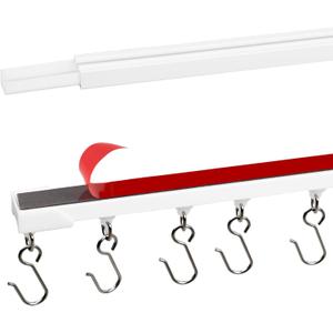 KXLife Self Adhesive Ceiling & Wall Curtain Track 16 FT, Curtain Track Ceiling Mount, Adhesive Curtain Rods No drilling, Screws or Tools, Curtain Rail Track