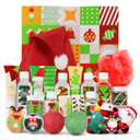 2025 Beauty Advent Calendar Christmas Gifts for Women with Hand Cream, Bubble Bath, Bath Bomb Spa Gifts for Daughter Girls New Year Advent Calendar for Beauty (Red)