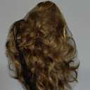 REECHO Ponytail Extension, 24" Claw Clip in Ponytail Extensions Long Curly Wavy Ponytail Hair Extension Jaw Clip on Pony Tails Hairpiece for Women - Dark Ash Blonde with Golden Ends