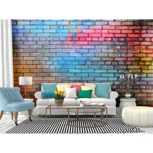 77" Wx55 H Self Adhesive Wallpaper Roll Paper Graffiti Wall Colorfuls and Pictures Peel and Stick Wallpaper Decorative Wall Mural Posters Home Covering Interior Film (Color3)