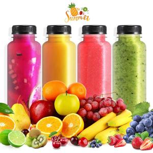 36 pcs 8oz Plastic Juice Bottles with Caps, Empty PET Disposable Plastic Bottles, Clear Bulk Drink Containers with Black Tamper Evident Lids for Juicing, Drinking and Other Beverages