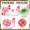 Realspring 20 Pieces Christmas Ball Diamond Art Ornaments Lime Green and Red Diamond Painting Tree Decorations 5D Hanging Xmas Diamonds Art DIY Christmas Kits for Adults Crafts Party Favors