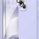 GONEZ Magnetic for iPhone 14 Case, Compatible with Magsafe, with Screen Protector + Camera Protector, Anti-Scratch Microfiber Lining, Liquid Silicone Shockproof Protective Phone Case, Lilac