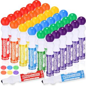 Crtiin 36 Pack Mixed Colors Set of Bingo Daubers Dot Markers Bingo Supplies in 6 Colors Art Markers Paint Craft Ideal for Art and Crafts Painting Supplies Drawing Coloring Class Gift