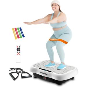 Vibration Plate Exercise Machine, Vibration Plateform for Lymphatic Drainage, Whole Body Workout Vibrate Fitness Board for Weight Loss Shaping Toning, Home Gym Equipment (White)