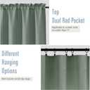 4 x Sage Green Valances for Windows, Faux Linen Textured Short Curtains for Bathroom Basement Cafe Small Window, Modern Solid Rod Pocket Curtains, Sage Green, 1 Pcs Each 60Wx14L Inch