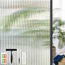 Coavas Reeded Glass Window Privacy Film, 3D Fluted, 23.6"x78.7"