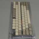 Retro Grey White 122 Keys PBT Keycap Set, XDA Height Theme DIY Keycaps for Mechanical Keyboard, English Version with Dye Sublimation Process, Oil and Abrasion