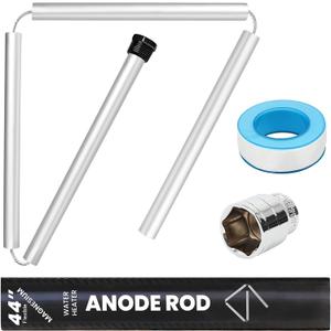 Flexible Magnesium Water Heater Anode Rod- Magnesium Anode Rod for Reliance, Rheem, Richmond, Kenmore, GE, 44 Inch Long, 0.8 Inch Diameter, 3/4 Npt Thread, 1-1/16 Inch Hex Socket Tool and Teflon Tape