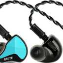 Linsoul ZiiGaat x Fresh Reviews Arete II IEM,2nd Gen 1DD+4BA Hybrid in Ear Monitor,Wired HiFi Earbuds,Full CNC Aluminum Shell Earphone with Detachable Silver-Plated OFC Cable for Musician (Blue)
