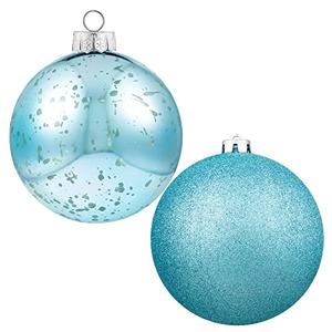 XmasExp 6in Large Christmas Ornaments Christmas Ball Ornaments Giant Tree Decoration Shatterproof Decorative Hanging Balls for Holiday Party Decor(Light Blue, 2pcs)