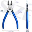 Wire Cutters 2 Pack, 6.5 inch,KAIHAOWIN Flush Cutters Diagonal Cutters Side Cutters Precision Ultra Sharp Spring Loaded Wire Snips Clippers Dikes Cutting Pliers Small for Crafting Jewelry Making,Blue