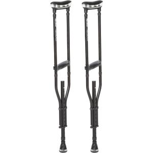 Air-Crutch Lightweight Walking Crutch, Adult Crutches for Walking with Comfortable Underarm Pads and Ergonomic Grips, Adjustable Height 4'7"-6'7", 300 lb Capacity, Black