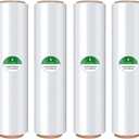 Stretch Wrap Roll - Heavy Duty Industrial Strength 18inch 1500ft,Clear Cling Shrink Wrap Film Roll 80 Gauge - Ideal for Furniture, Moving, Shipping, and Pallet Packing(Clear-4Pack)