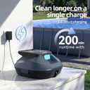 (2026 New) Pondee X2 Robotic Pool Vacuum, Cordless Pool Cleaner with 200-Min Runtime, Auto-Parking, 3.3h Fast Charging, for Above-Ground & Flat-Bottom Inground Pools up to 1290 sq.ft, Blue