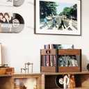 X-cosrack Vinyl Record Storage Crate, Wooden LP Album Shelf Vinyl Storage Cube Organizer Box (Brown, black)