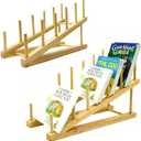 2 PCS Book Display Stand Holder, 5-Tier Wooden Kids Bookshelf, Toddler Book Rack Organizer for Magazines, Children Tabletop Book Display Shelves for Living Room Bedroom Home Office