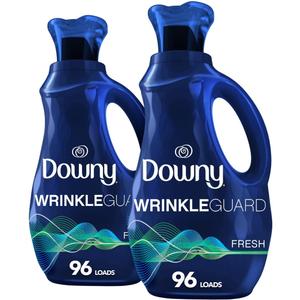 Downy WrinkleGuard Liquid Fabric Softener and Conditioner, Fresh, 48 fl oz 48 Loads, Pack of 2 (48 Fl Oz (Pack of 2))