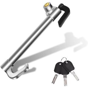 Universal Car Steering Wheel Lock, Retractable Double Hook Brake Locks Anti-Theft Device with 3 Keys, Adjustable Clutch Pedal Locks, Vehicle Security Lock Bar for Car Truck SUV