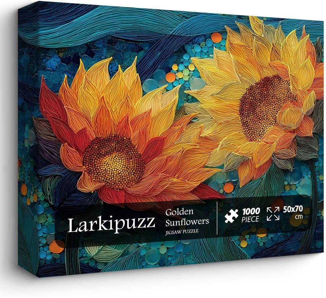 Sunflower Puzzles for Adults 1000 Pieces, Colorful Garden Flowers Puzzles for Adults Nature, Unique Impossible Spring Floral Theme for Plant Lovers
