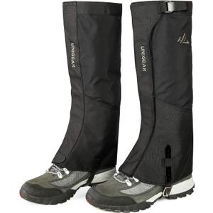 Unigear Snow Leg Gaiters, 1000D Fabric Waterproof Boot Gaiters for Hiking Walking Climbing Hunting Skiing (XX-Large, black)