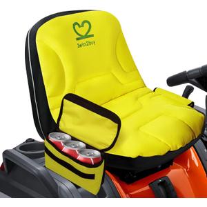 Riding Lawn Mower Seat Cover with Padded and Non Slip Fabric Rubber, 600D Weatherproof Tractor Seat Cover Cushion for John Deere, Cub Cadet, Craftsman, Troy Bilt, Kubota, Ford, Mahindra, Husqvarna